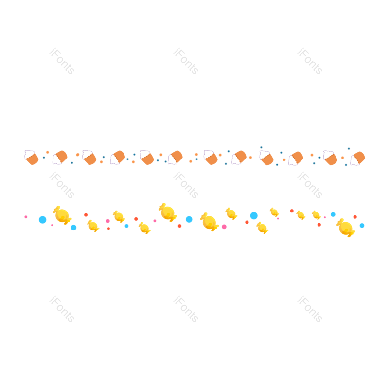 元素图片,可爱分割线元素,黄色PNG,免抠素材